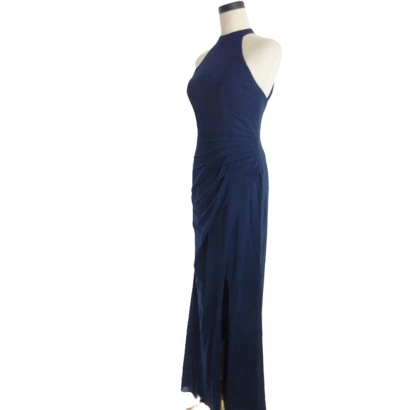 NWT Azazie Galicia Navy Halter Dress Size A6 - Picture 4 of 8